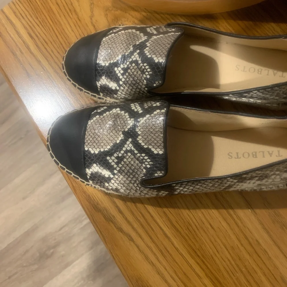 Talbots Black and Cream Espadrille Flats